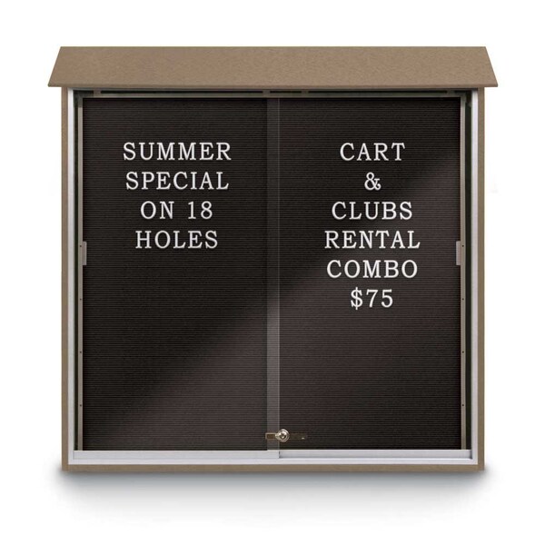 Outdoor Enclosed Combo Board, 72"x36", Bronze Frame/Black Porc & Cork